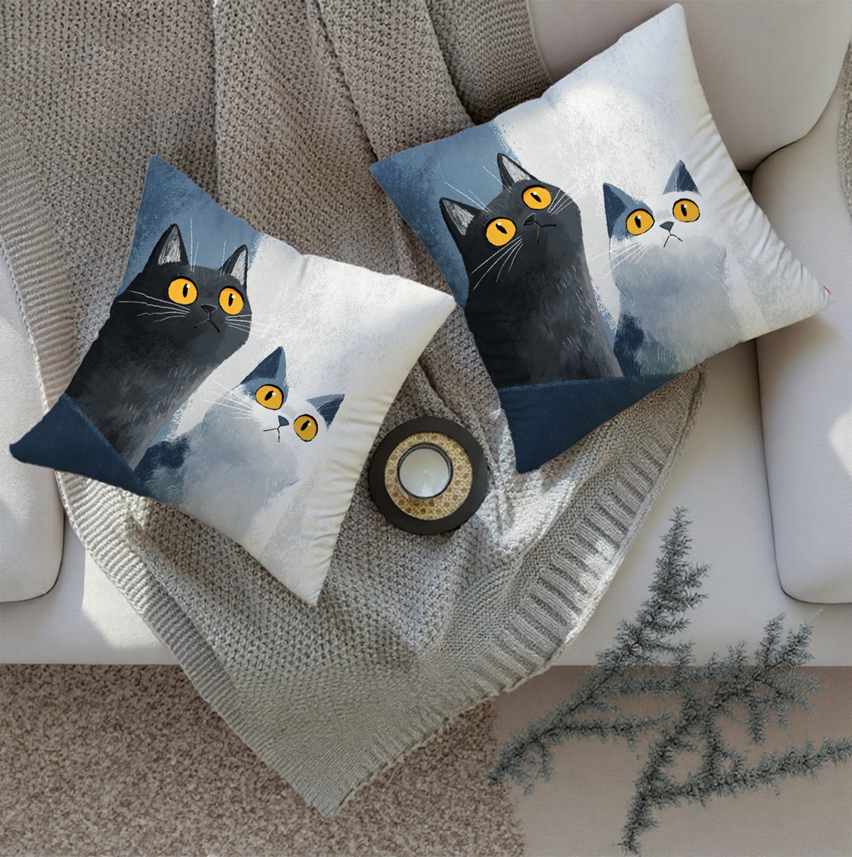 2PCS短毛绒抱枕套