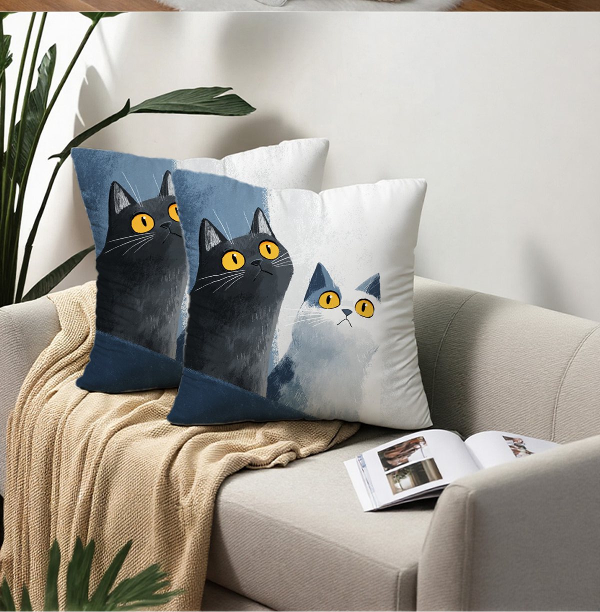 2PCS短毛绒抱枕套