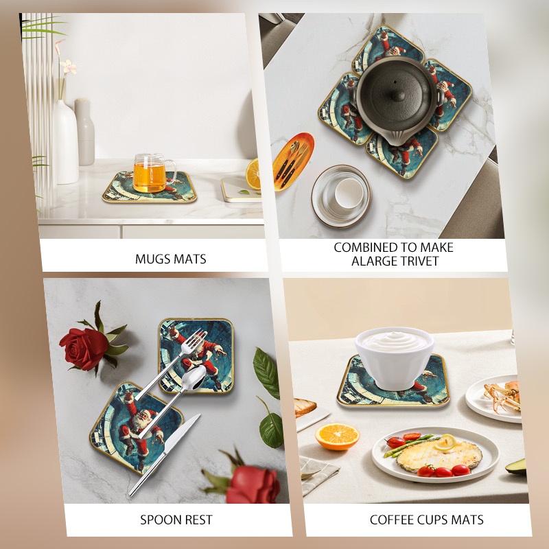 方形玻璃杯垫套装