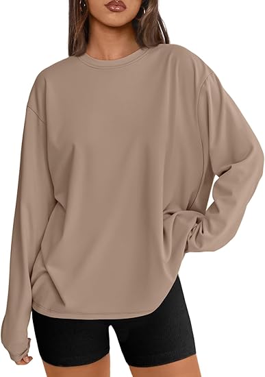 Trendy Queen Womens Oversized Long Sleeve T Shirts 2026 Basic Crewneck Tee Fall Tops Casual Workout Y2K Clothes