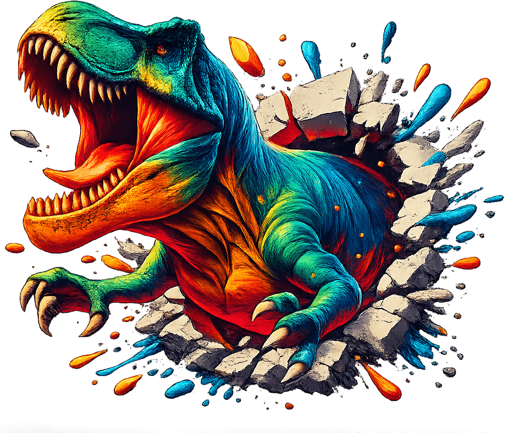 Colorful T-Rex Roaring Toddler T-shirt | Dinosaur Kids Tee